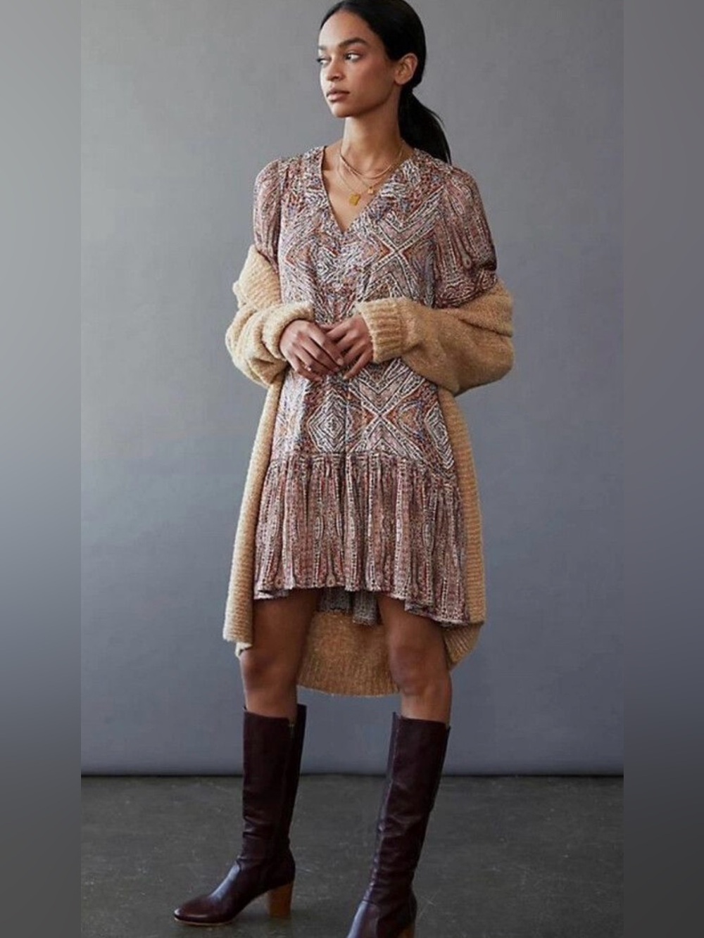 Sabia Flounced Tunic Dress